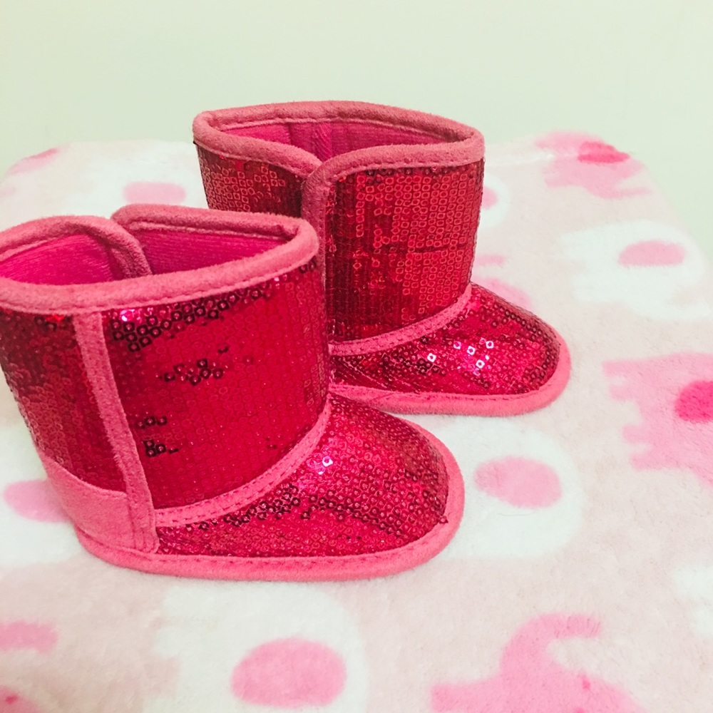 PINK SHIMMERING BOOTS